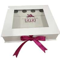 High Quality Chocolate Window Candy Boxes Gift Box With Ribbon Closure