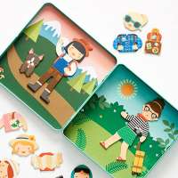 Customized Good Quality Matte Laminated Swiss English Magnetic Play Set  Game Printing With Magnetic Box