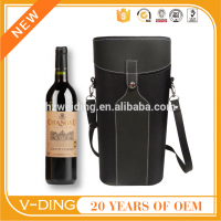 vding China suppliers best selling products of high quality nylon and leather material strap styles 2 wine gift box